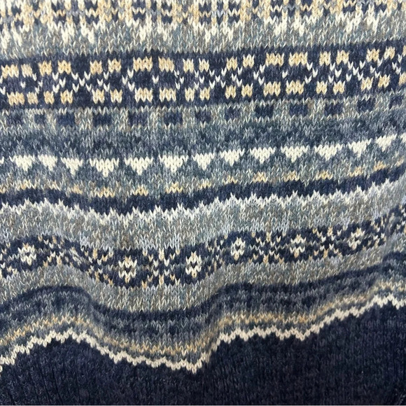 Tiara vintage sweater fair isle cotton blue size large - Picture 5 of 11